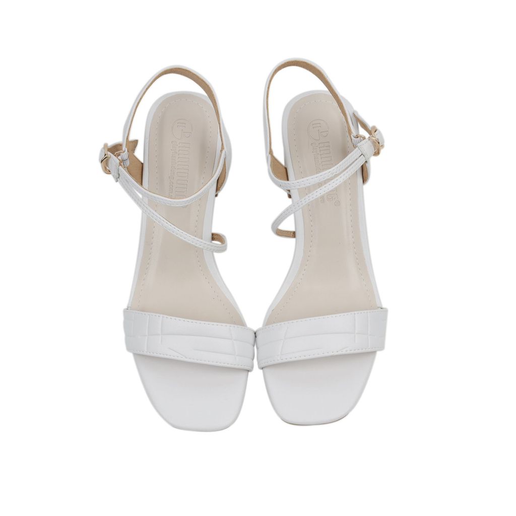 Sandal Cao Gót  Hạnh Dung Quai Ngang Gót Vuông HD27143BI