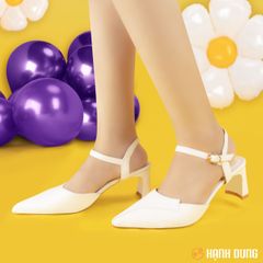 Sandal Cao Gót Hạnh Dung Bít Mũi Cách Điệu HD27148BI