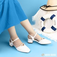 Sandal Cao Gót Hạnh Dung Bít Mũi Đính Đá HD27149BI
