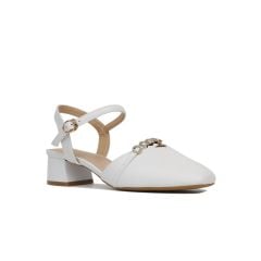 Sandal Cao Gót Hạnh Dung Bít Mũi Đính Đá HD27149BI