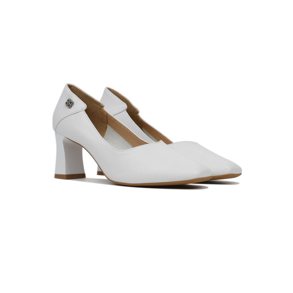 Giày Cao Gót Hạnh Dung Họa Tiết Nhỏ Sau Gót HD27157BI