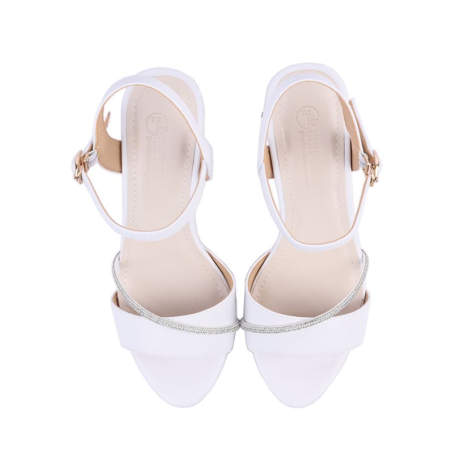 Sandal Cao Gót Hạnh Dung Quai Phối Xoàn Mảnh HD27193BI