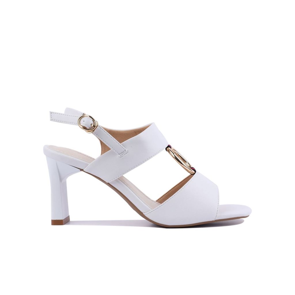 Sandal Cao Gót Hạnh Dung Bản Phối Phụ Kiện TRòn HD27209BI