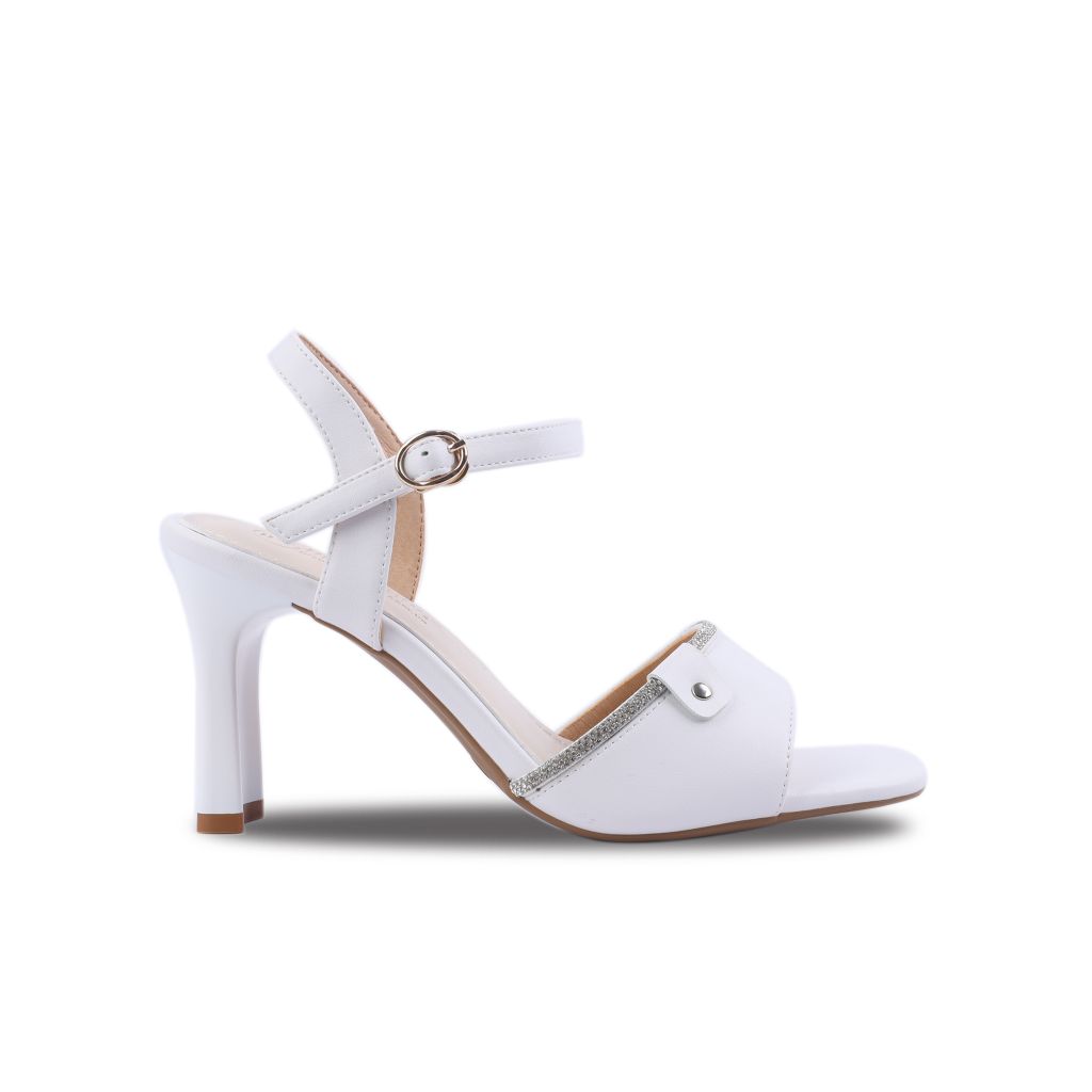 Sandal Cao Gót Hạnh Dung Bản Ngang Viền Kim Sa HD27216BI
