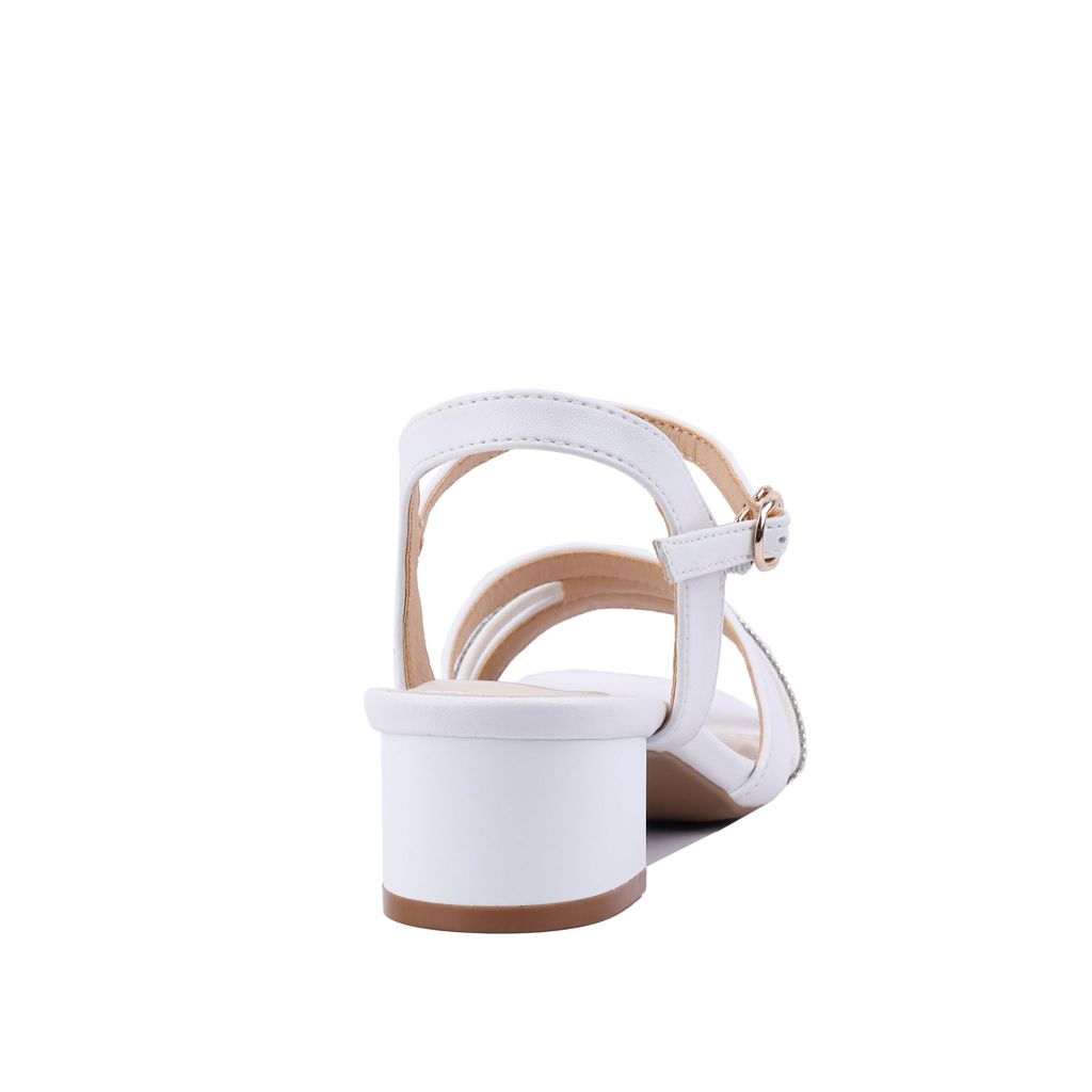 Sandal Cao Gót Hạnh Dung Dây Ngang Phối Xoàn HD27217BI