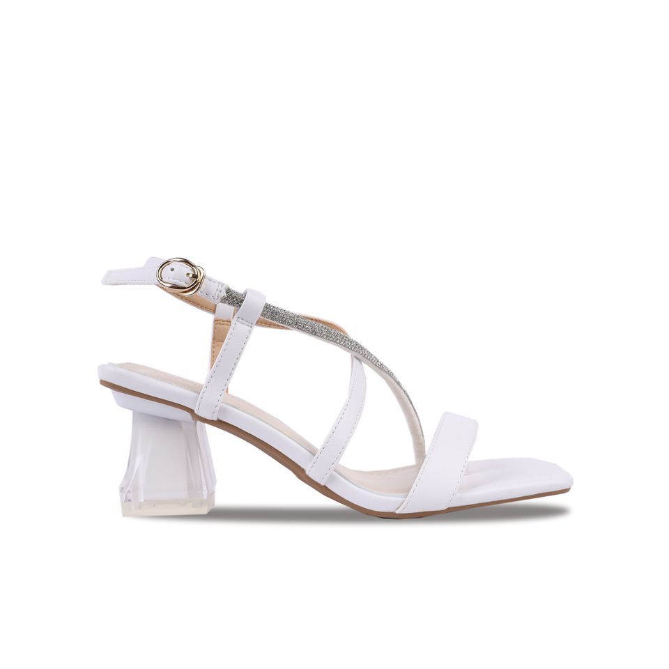 Sandal Cao Gót Hạnh Dung Dây Xỏ Ngón Phối Kim Sa HD27218BI