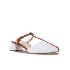 Dép Bít Mũi Hạnh Dung Quai T-Strap Trơn HD27245BI
