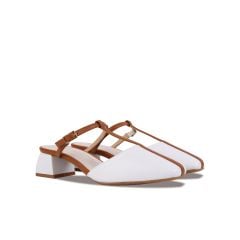 Dép Bít Mũi Hạnh Dung Quai T-Strap Trơn HD27245BI