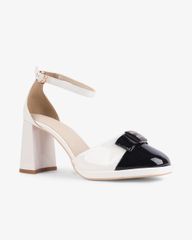 Sandal Cao Gót Hạnh Dung Bít Hậu Mũi Phối Bóng HD27256BI