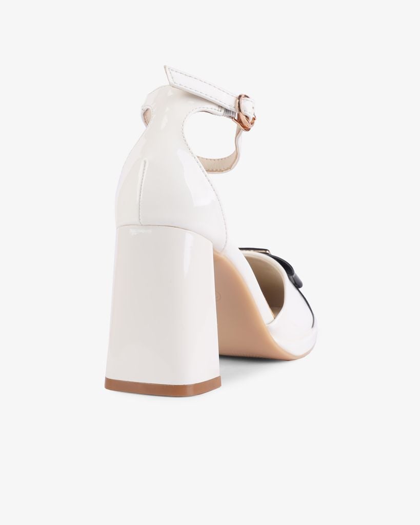 Sandal Cao Gót Hạnh Dung Bít Hậu Mũi Phối Bóng HD27256BI