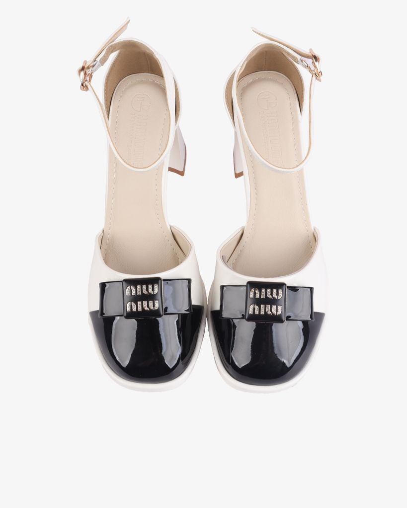 Sandal Cao Gót Hạnh Dung Bít Hậu Mũi Phối Bóng HD27256BI