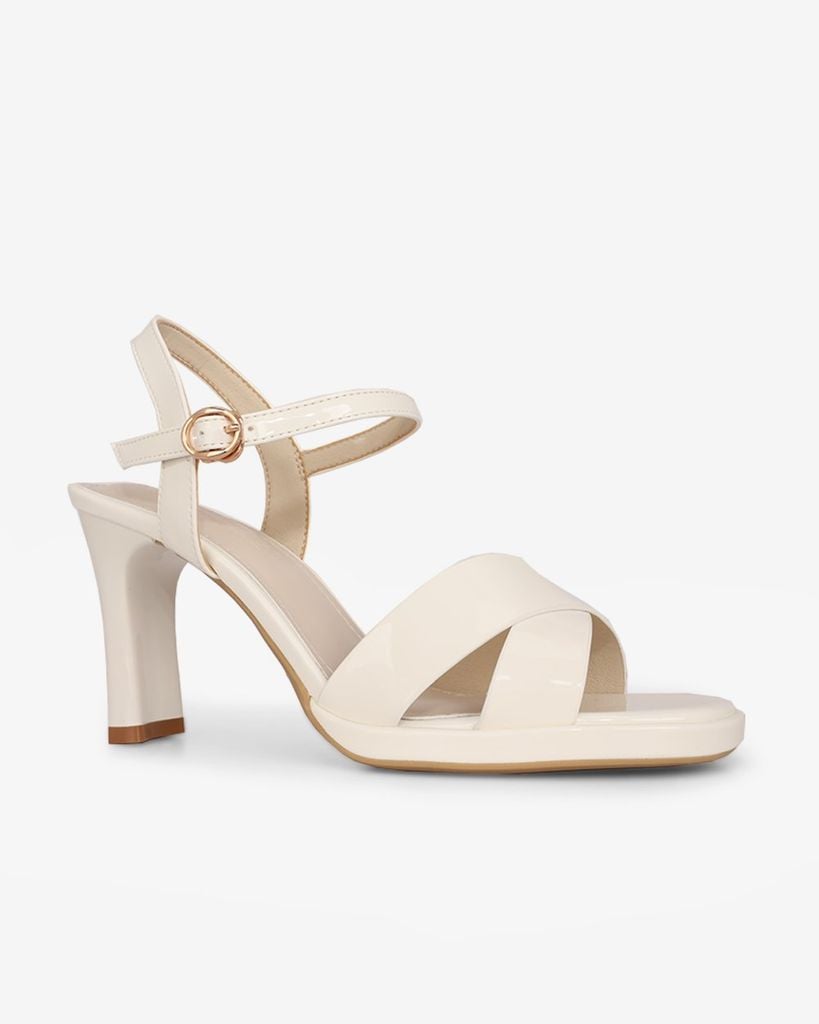 Sandal Cao Gót Hạnh Dung Quai Chéo Gót Trụ HD27307BI