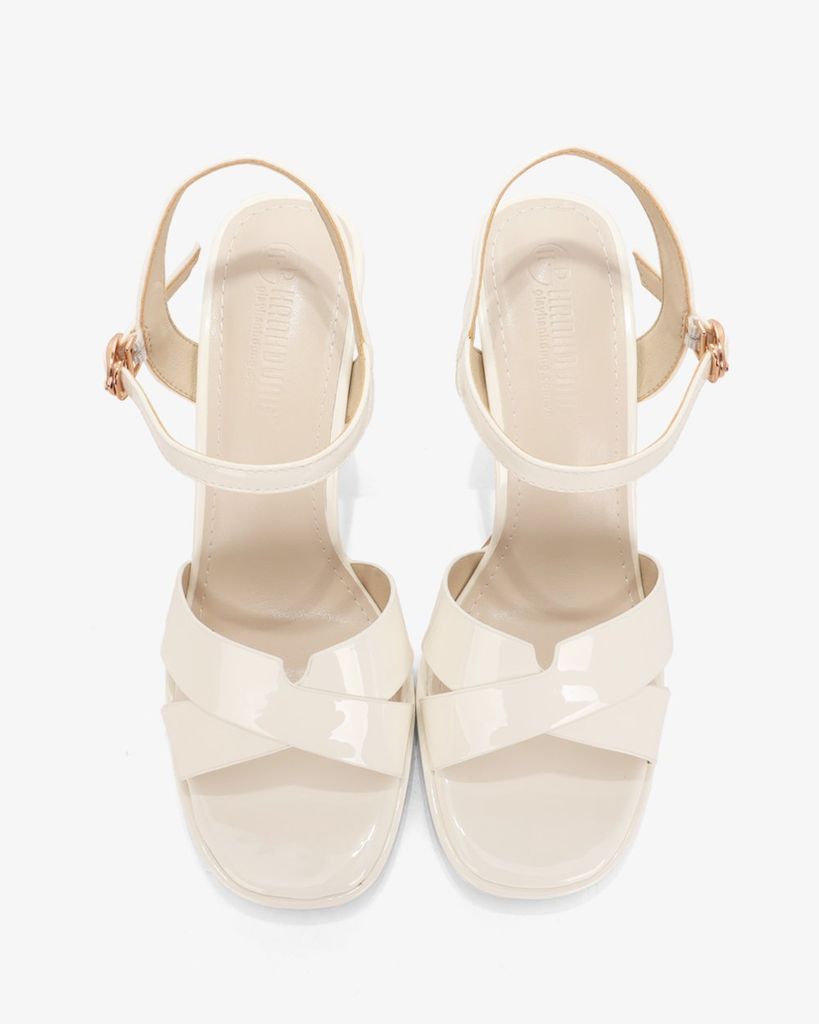 Sandal Cao Gót Hạnh Dung Quai Chéo Gót Trụ HD27307BI