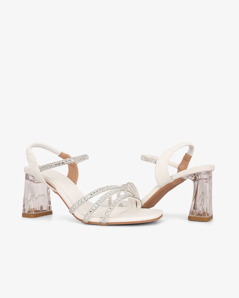 Sandal Cao Gót Hạnh Dung Quai Dây Đính Đá HD29174AY