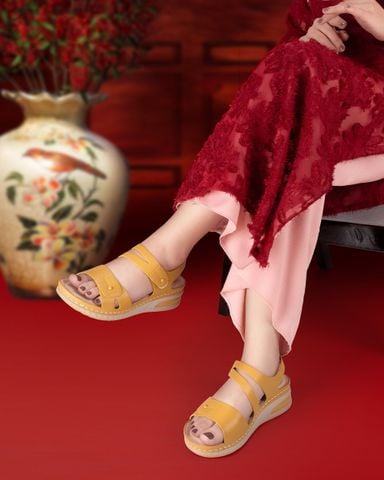 Sandal Đế Xuồng Hạnh Dung Bản Ngang Khoét Chỉ HD0302AC