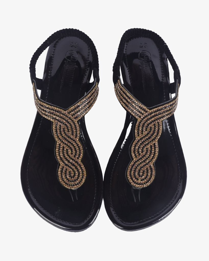 Sandal Xẹp Hạnh Dung Kẹp Xoàn Xoắn HD12251AM