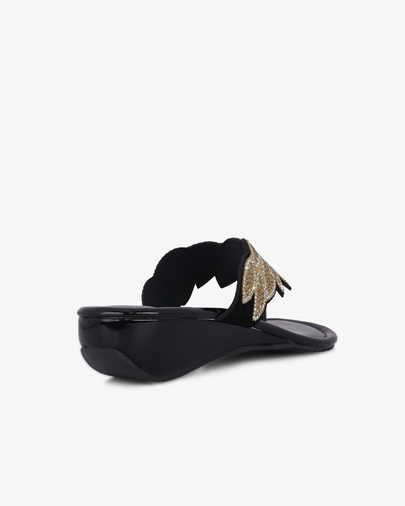 Dép Đế Xuồng Hạnh Dung Kẹp Xỏ Ngón Khóa Pha Lê HD12279AM