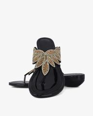 Dép Đế Xuồng Hạnh Dung Kẹp Xỏ Ngón Khóa Pha Lê HD12279AM