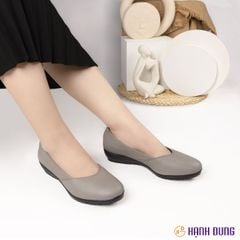 Giày Đế Xuồng Hạnh Dung Mũi Tròn Trơn HD04709AD