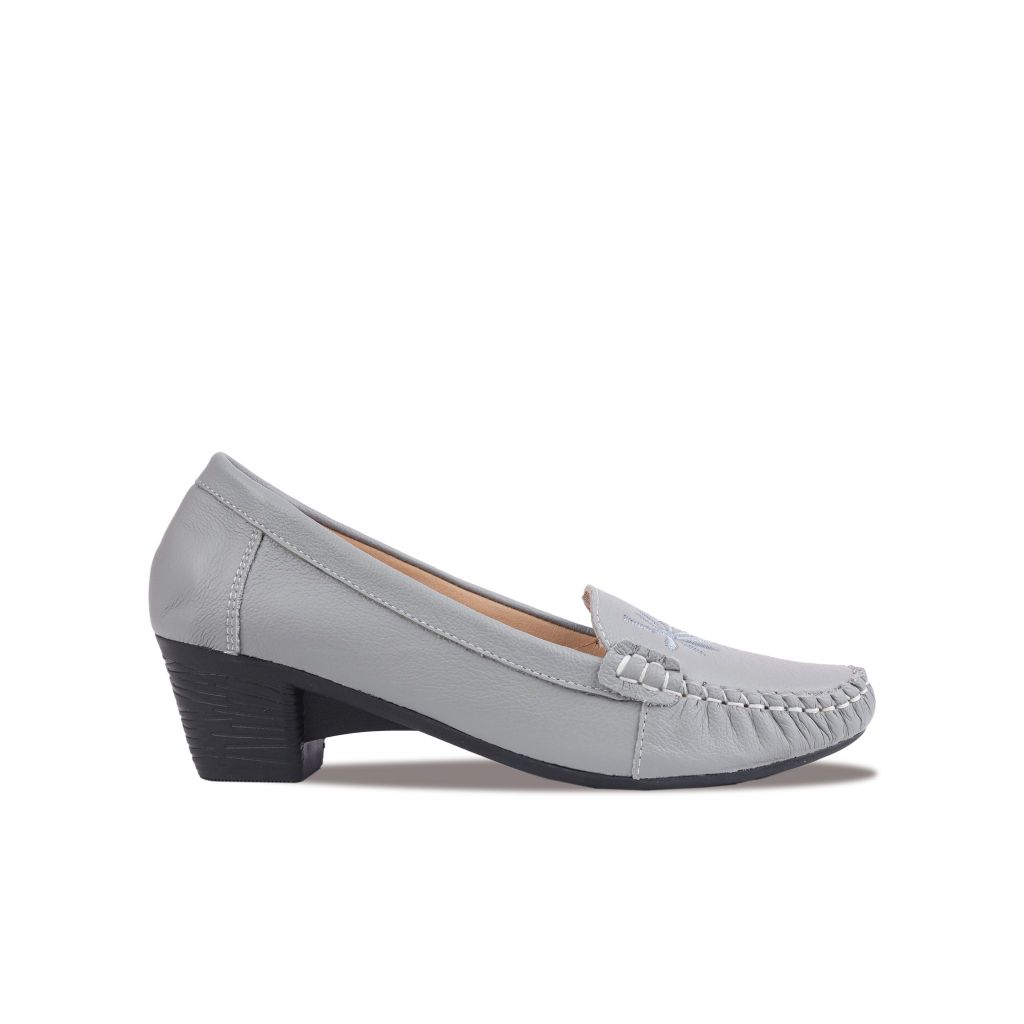 Giày Cao Gót Hạnh Dung Họa Tiết Thêu Lá HD04914AD