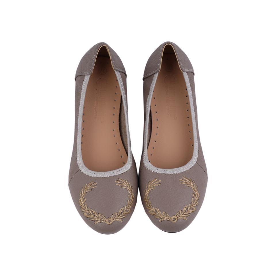 Giày Búp Bê Hạnh Dung Thêu Nguyệt Quế HD2221AX