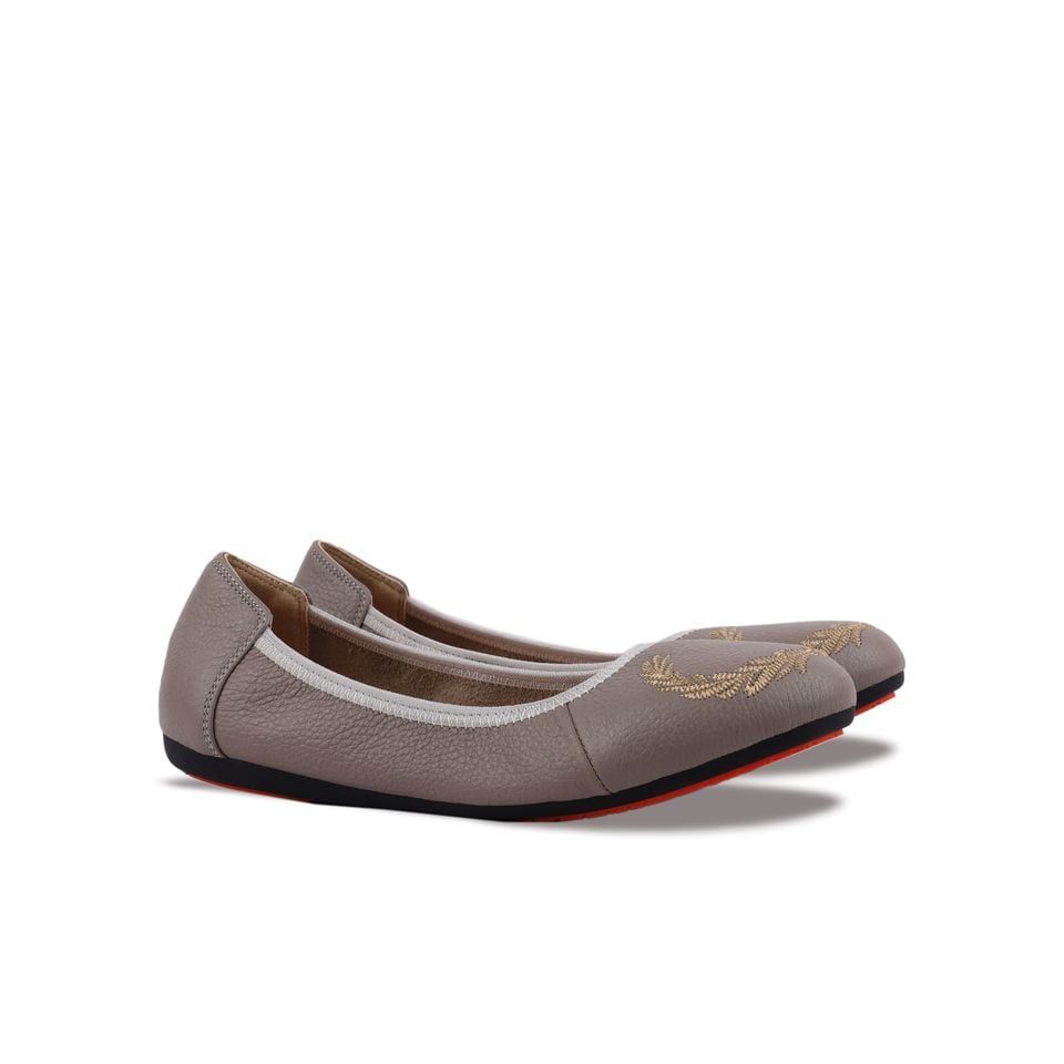 Giày Búp Bê Hạnh Dung Thêu Nguyệt Quế HD2221AX