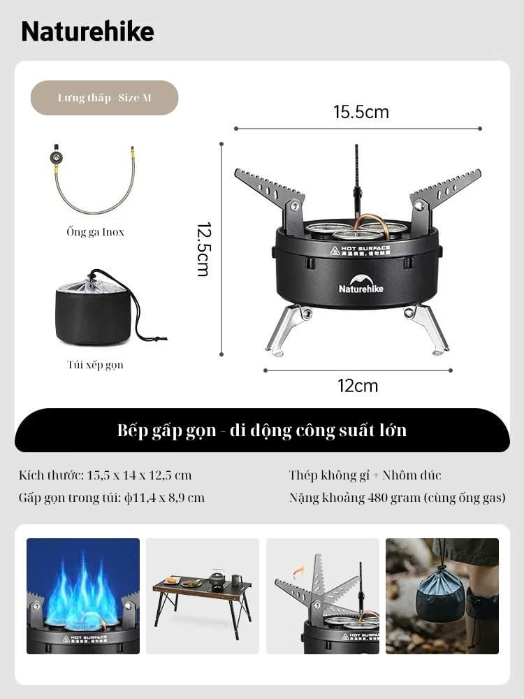 Bếp gas cắm trại IGT 3 đầu đốt Naturehike CNK2450CF019