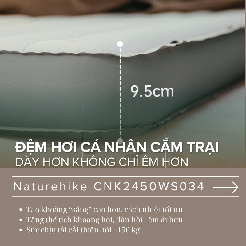 Đệm hơi du lịch cắm trại Naturehike Libamboo CNK2450WS034