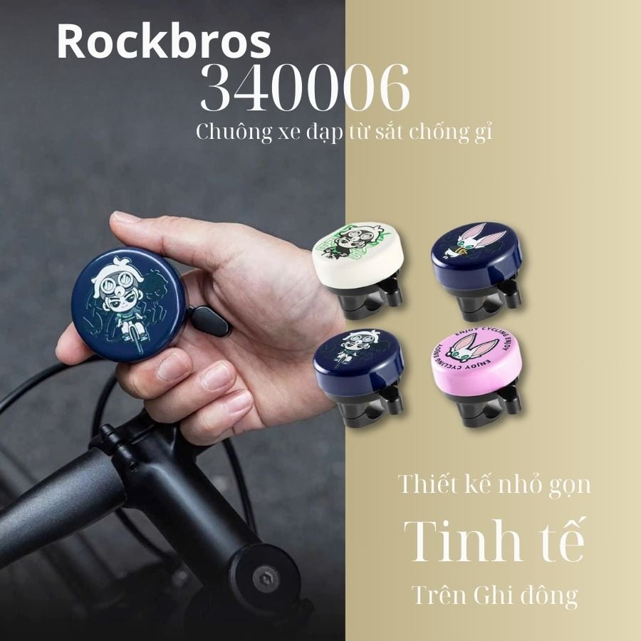 Chuông xe đạp mini - tay gạt ngang Rockbros 340006