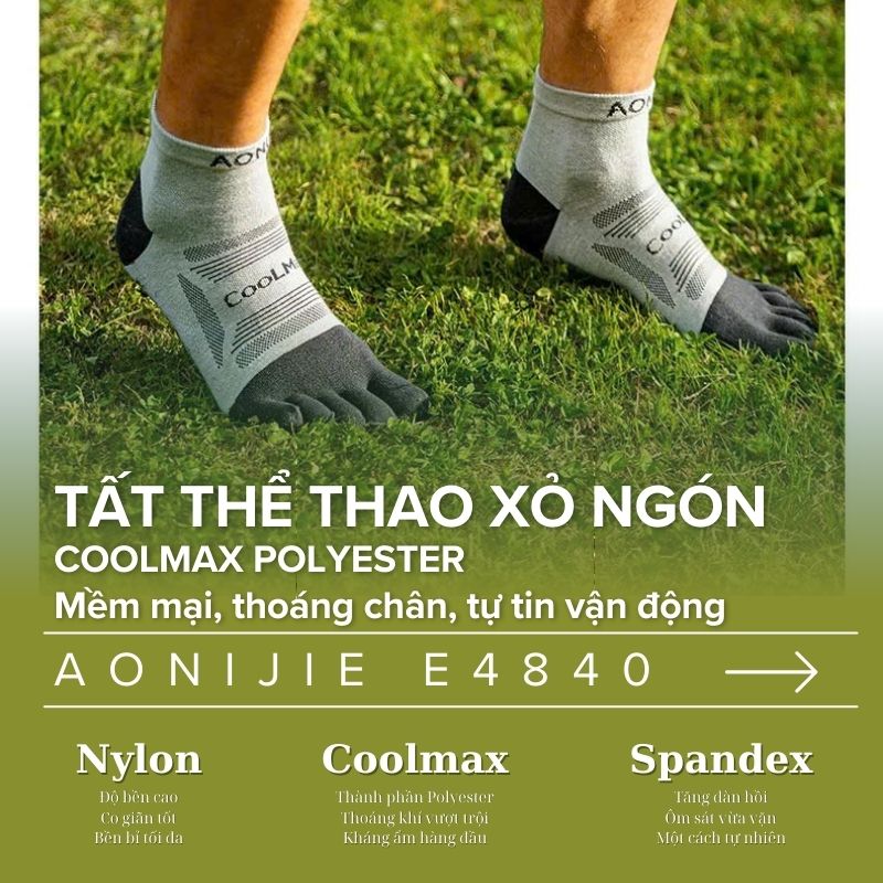 Tất xỏ ngón cổ lửng AONIJIE E4840