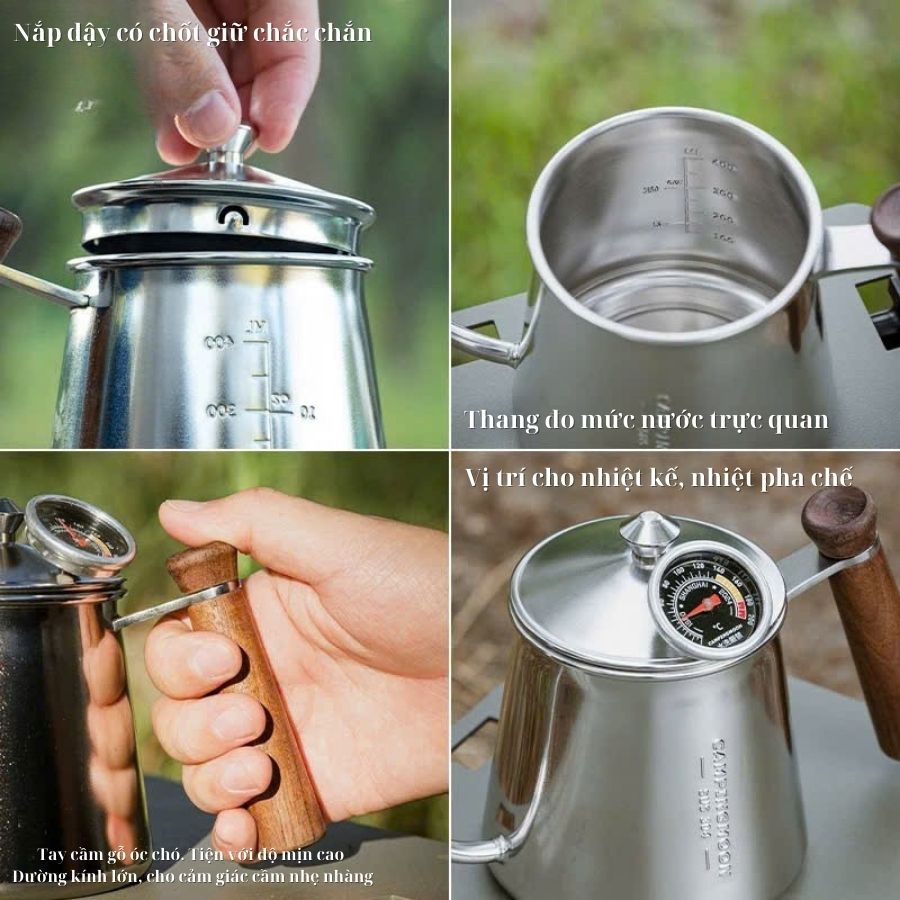 Ấm đun nước pha cà phê Campingmoon SW-3