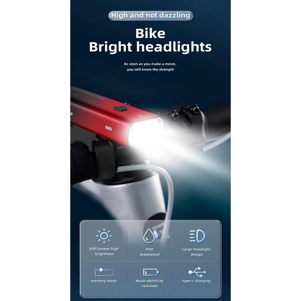 Đèn pin vỏ nhôm siêu bền Rockbros RHL600