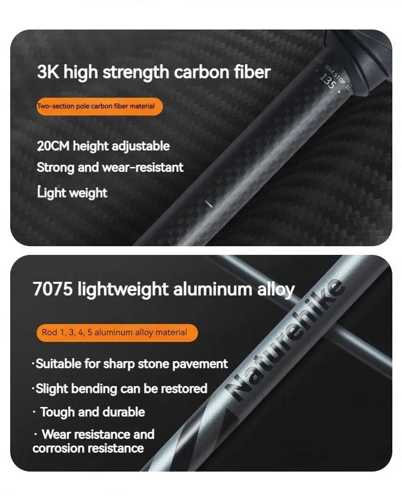 Gậy chạy Trail - leo núi Naturehike CNK2450DS012/CNK2450DS013