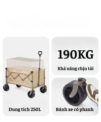 Xe kéo Camping gấp gọn Naturehike CNK2350JJ012 mẫu 250L