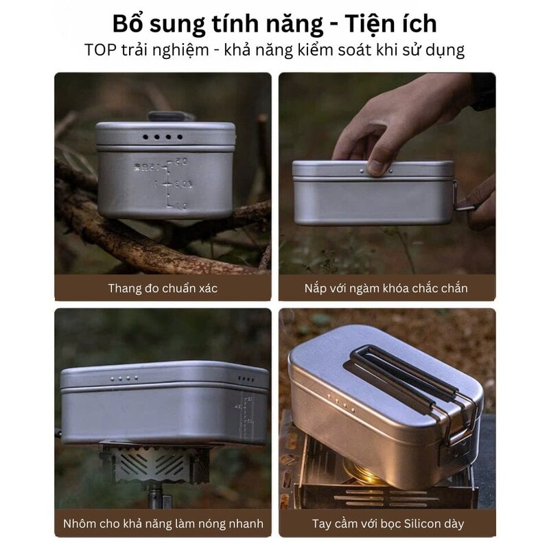 Hộp cơm nhôm cao cấp Campingmoon S-1609/S2013/H1609/H2013