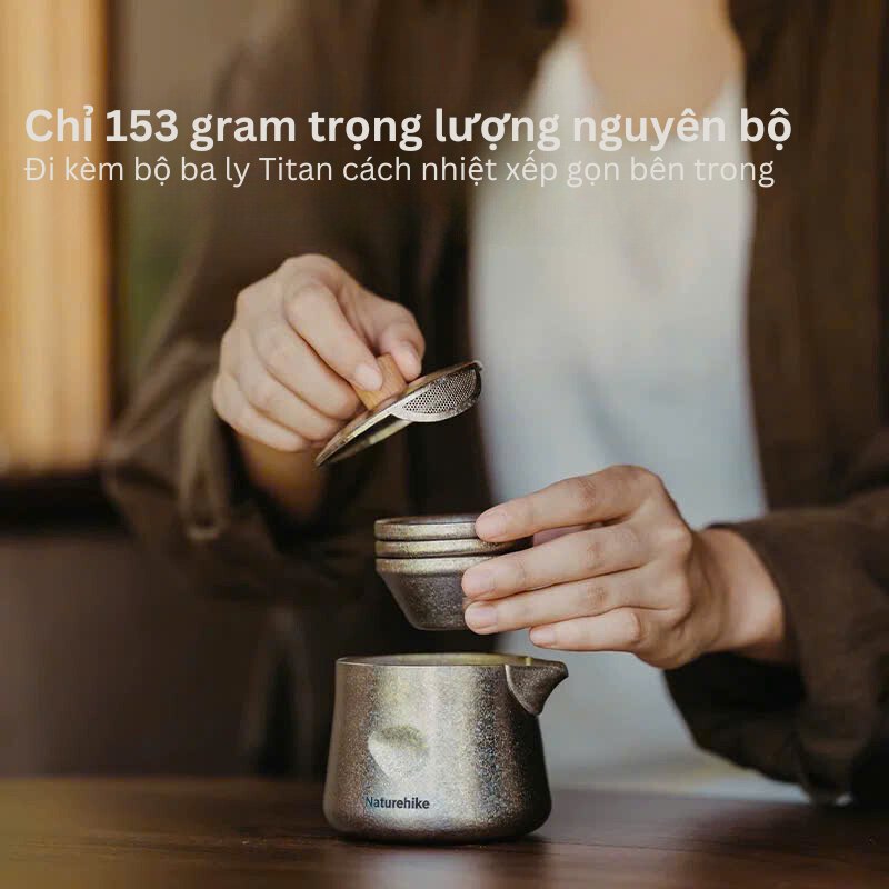 Ấm trà Titanium cao cấp Naturehike CNK2450CF025