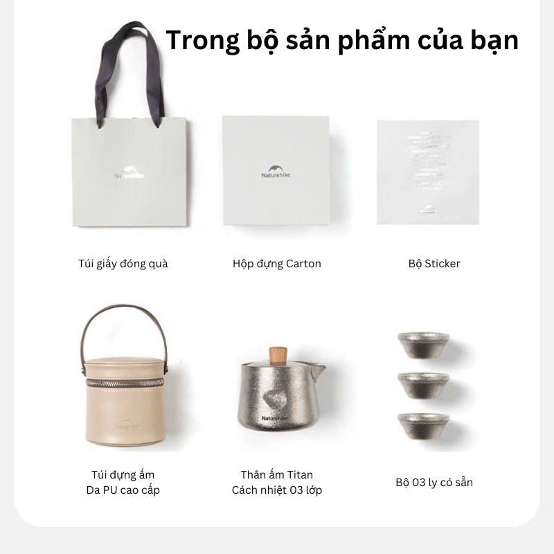 Ấm trà Titanium cao cấp Naturehike CNK2450CF025