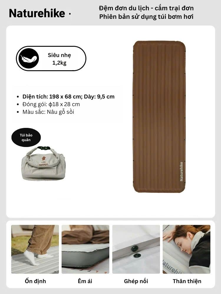 Đệm hơi du lịch cắm trại Naturehike Libamboo CNK2450WS034