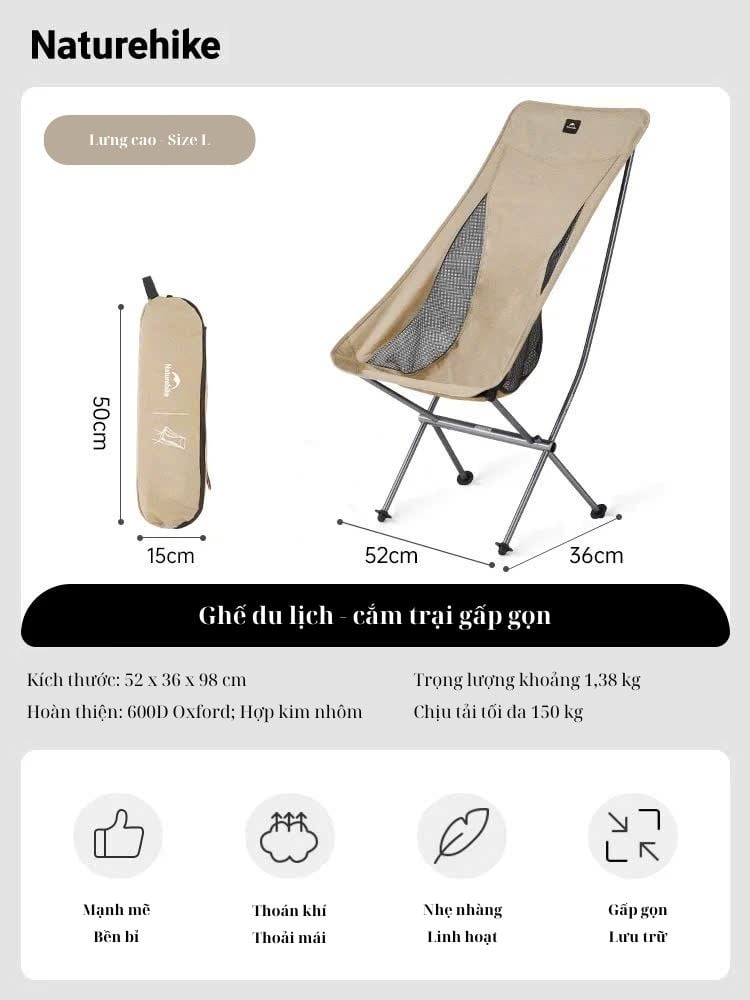 Ghế xếp gấp gọn - siêu nhẹ Naturehike CNK2450JJ015