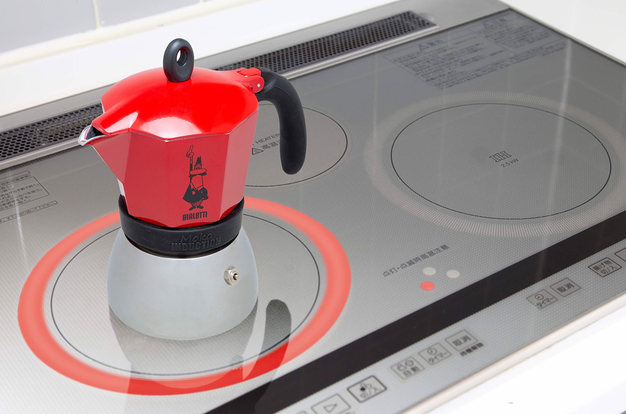 Bình đựng cà phê Moka Induction BCM-4922 màu đỏ bắt mắt