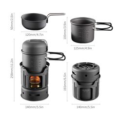 Bếp cồn kèm đồ dùng nấu ăn Alocs CW-C01 mang đi leo núi - đi rừng