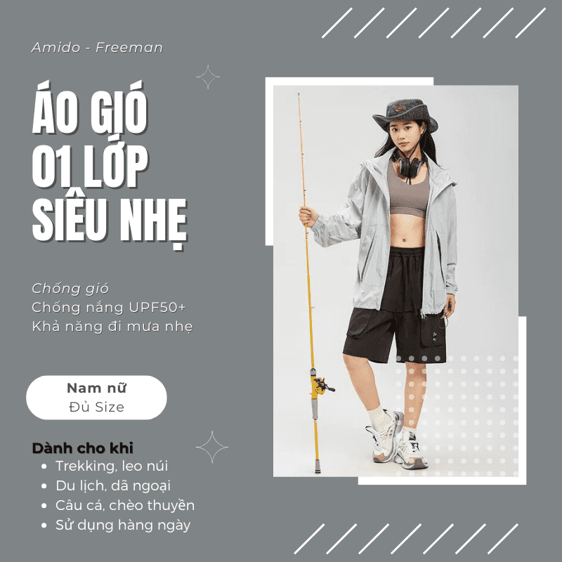 Áo gió chống nắng UPF50+ Amido 62503