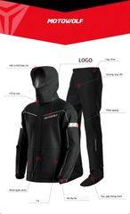 Áo mưa bộ dành cho Biker Motowolf MDL0403B
