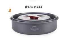 Bộ nồi nhôm mang đi cắm trại Naturehike NH15T203-G