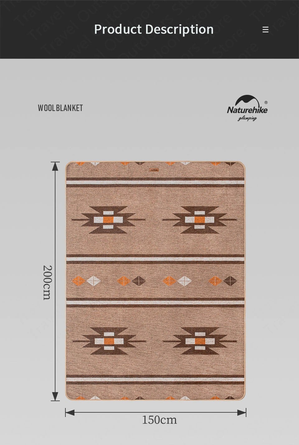 Chăn len đa năng Naturehike NH20FS036 cắm trại ngoài trời