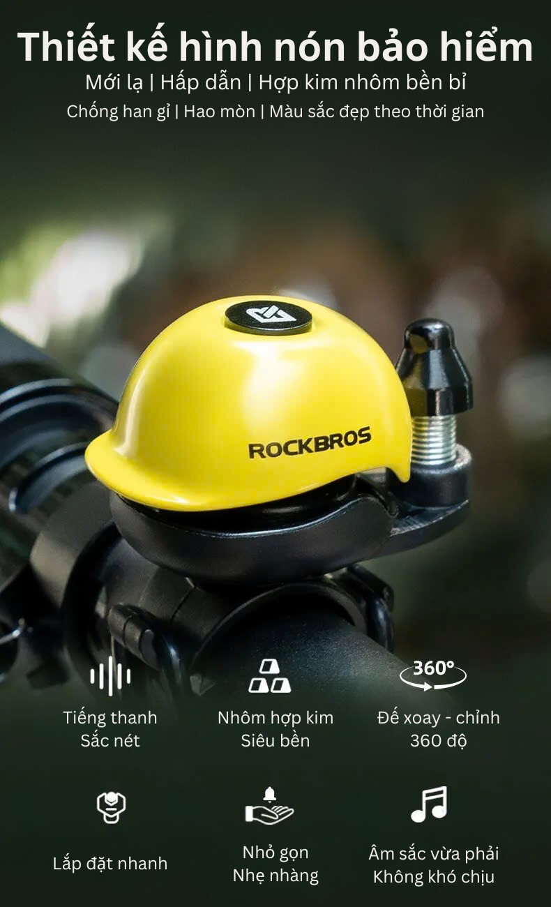 Chuông xe đạp tiếng to - âm sáng Rocbros 71710001