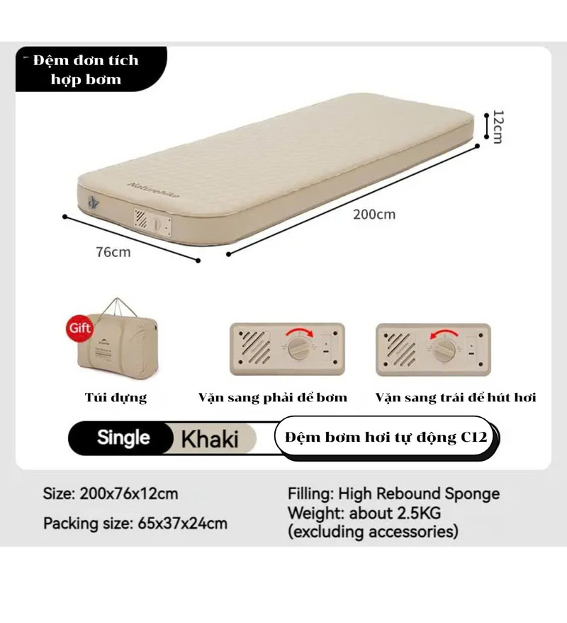 Đệm hơi cao cấp Naturehike Glamping CNK2300WS011