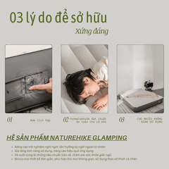 Đệm hơi dã ngoại kèm gối Naturehike Glamping CNK2450WS040