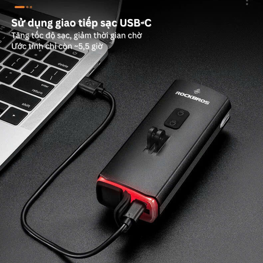 Đèn pin gắn xe đạp siêu sáng Rockbros RHL3000