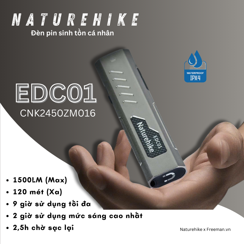 Đèn pin cầm tay mini cá nhân Naturehike CNK2450ZM016